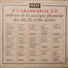 Various ‎– Richesse De La Musique Française Des 16e 17e Et 18e Siècles - Grand Siècle Inédits -  (1966)