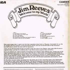 Jim Reeves ‎– Welcome To My World