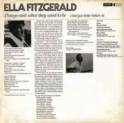 Ella Fitzgerald ‎– Things Ain't What They Used To Be (And You Better Believe It)  (1971)