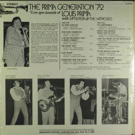 Louis Prima With Sam Butera And The Witnesses ‎– The Prima Generation '72  (1972)