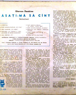 Gherase Dendrino ‎– Lăsați-mă Să Cînt (Selecțiuni)  (1966)     10"