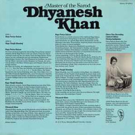 Dhyanesh Khan ‎– Master Of The Sarod  (1978)