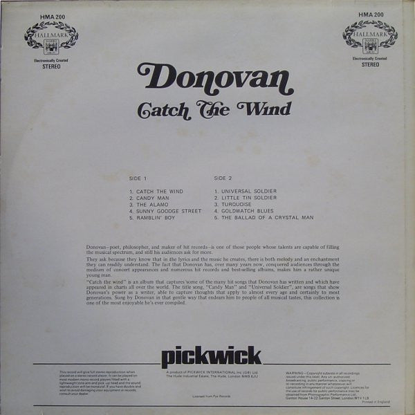 Donovan ‎– Catch The Wind