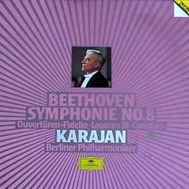 Karajan*, Berliner Philharmoniker ‎– Symphonie No. 8 Ouvertüren Fidelio - Leonore III - Coriolan (1986)